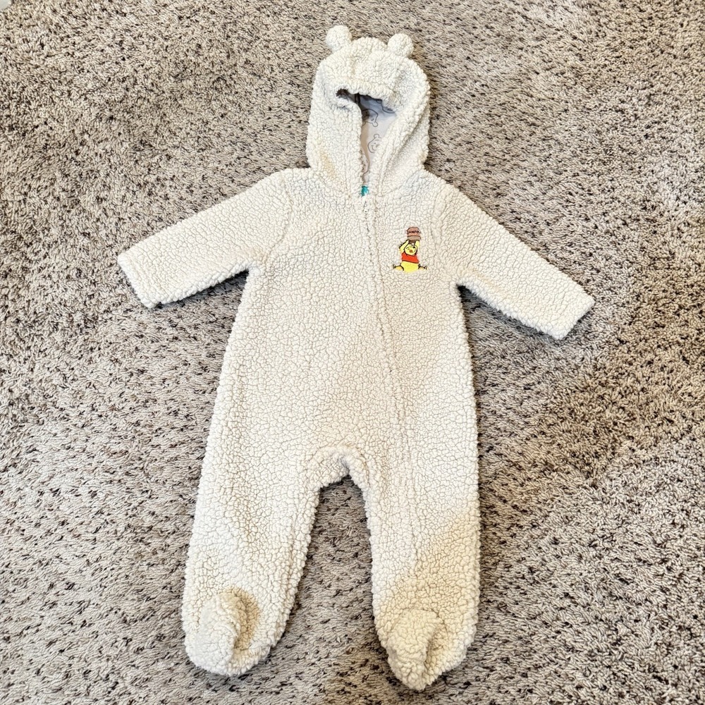 Disney Winnie The Pooh Sherpa Fleece One Piece‎ Pajama Baby Size 6-9 Months